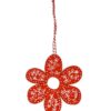 Blumen-Aufhänger 10cm rot handbemalt Unikat